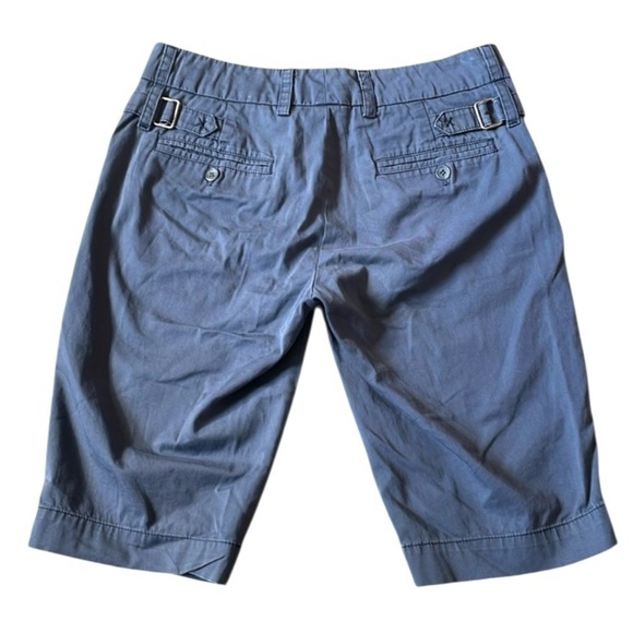 VINCE Side buckle Bermuda Short Flat Front Stretch cotton Cobalt blue Women’s 4 - Picture 2 of 12